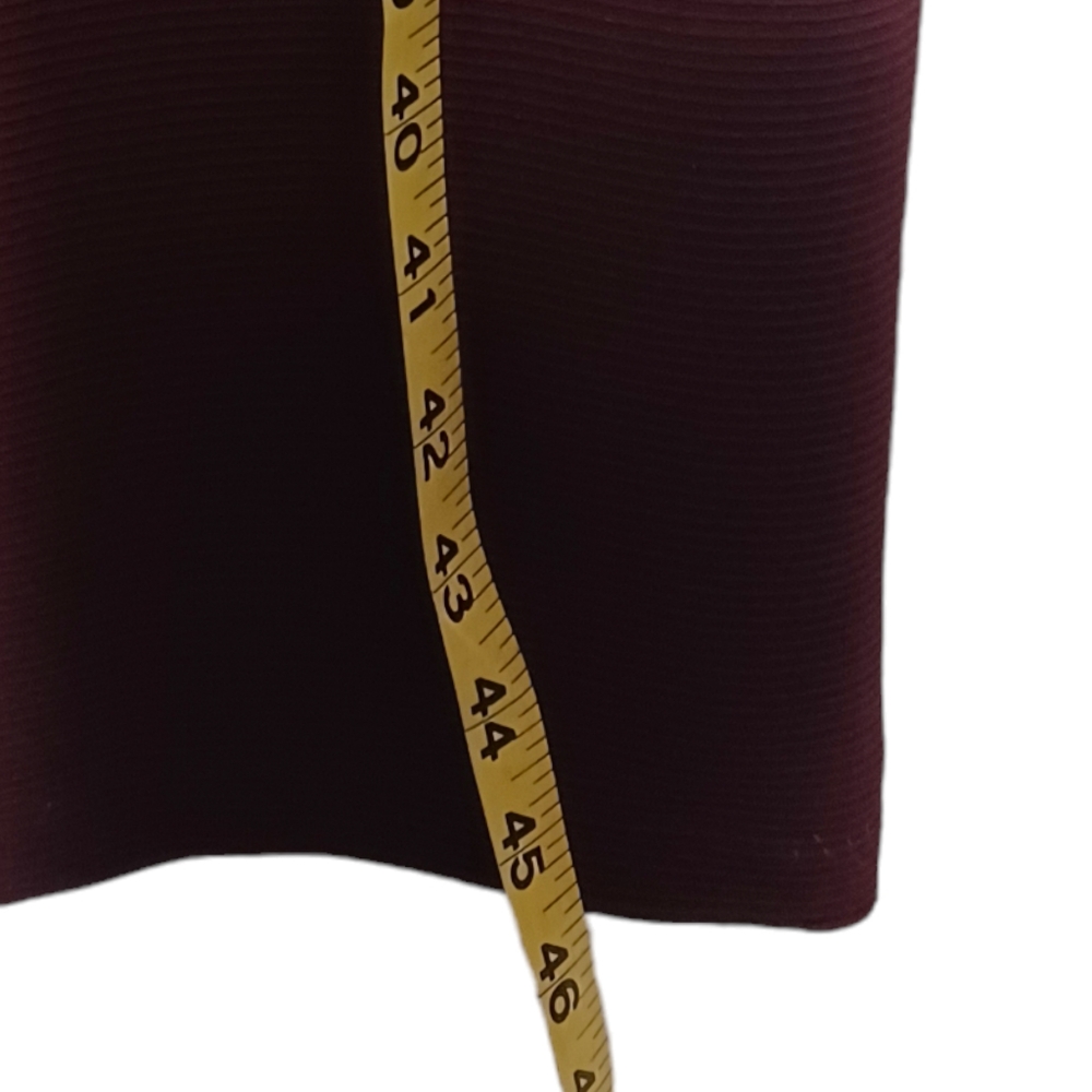AGAIN Burgundy Wine Red Diamond Neckline Sheath Midi Party Cocktail Dress Small - Picture 8 of 8
